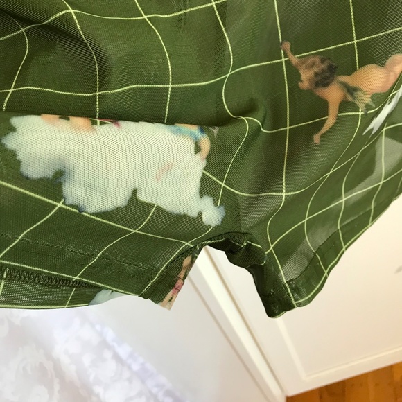 SHANE JUSTIN Romper Fashion Gawd Mesh Jumpsuit Green Plus Size 3X Size 1X 2X - Picture 4 of 16